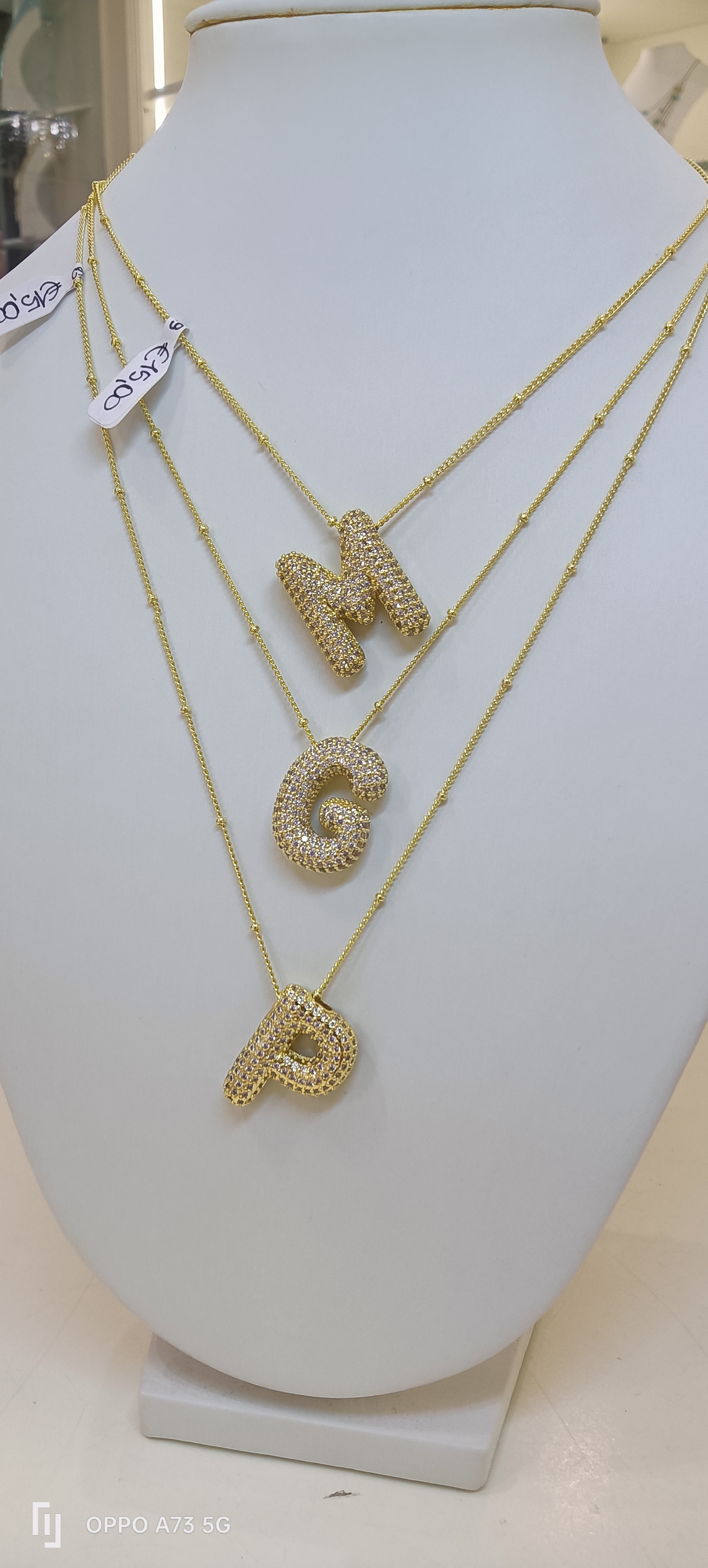 Collier iniziale pavè bigiotteria 