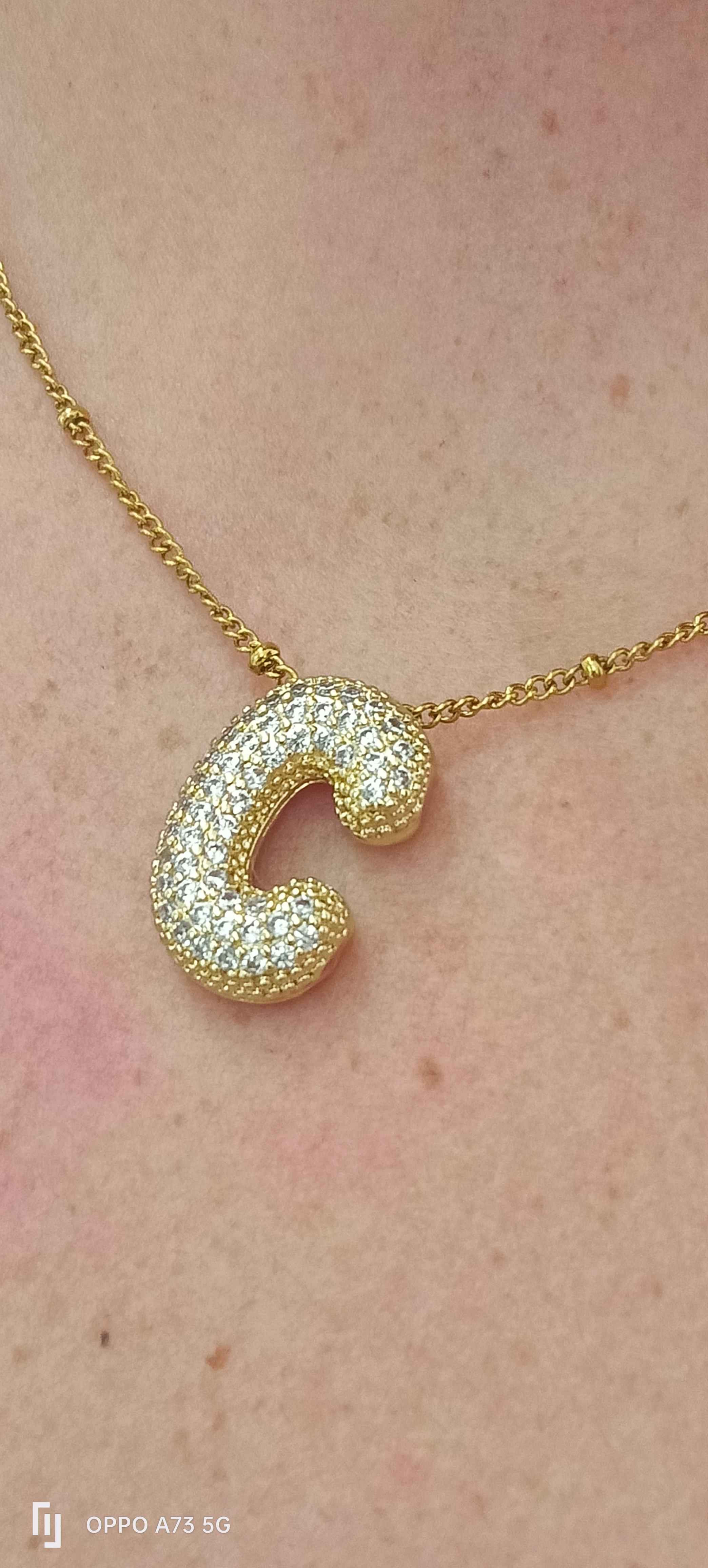Collier iniziale pavè bigiotteria 