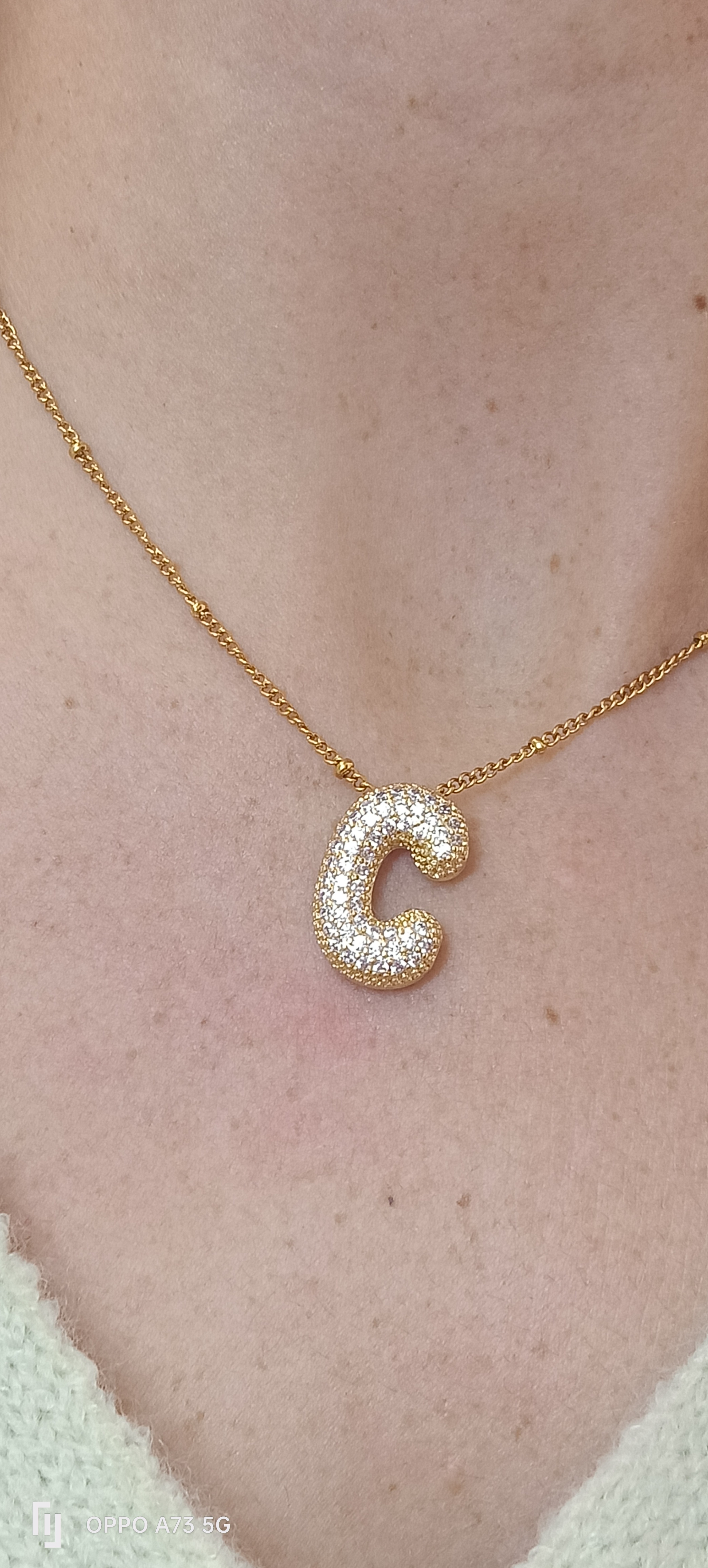 Collier iniziale pavè bigiotteria 