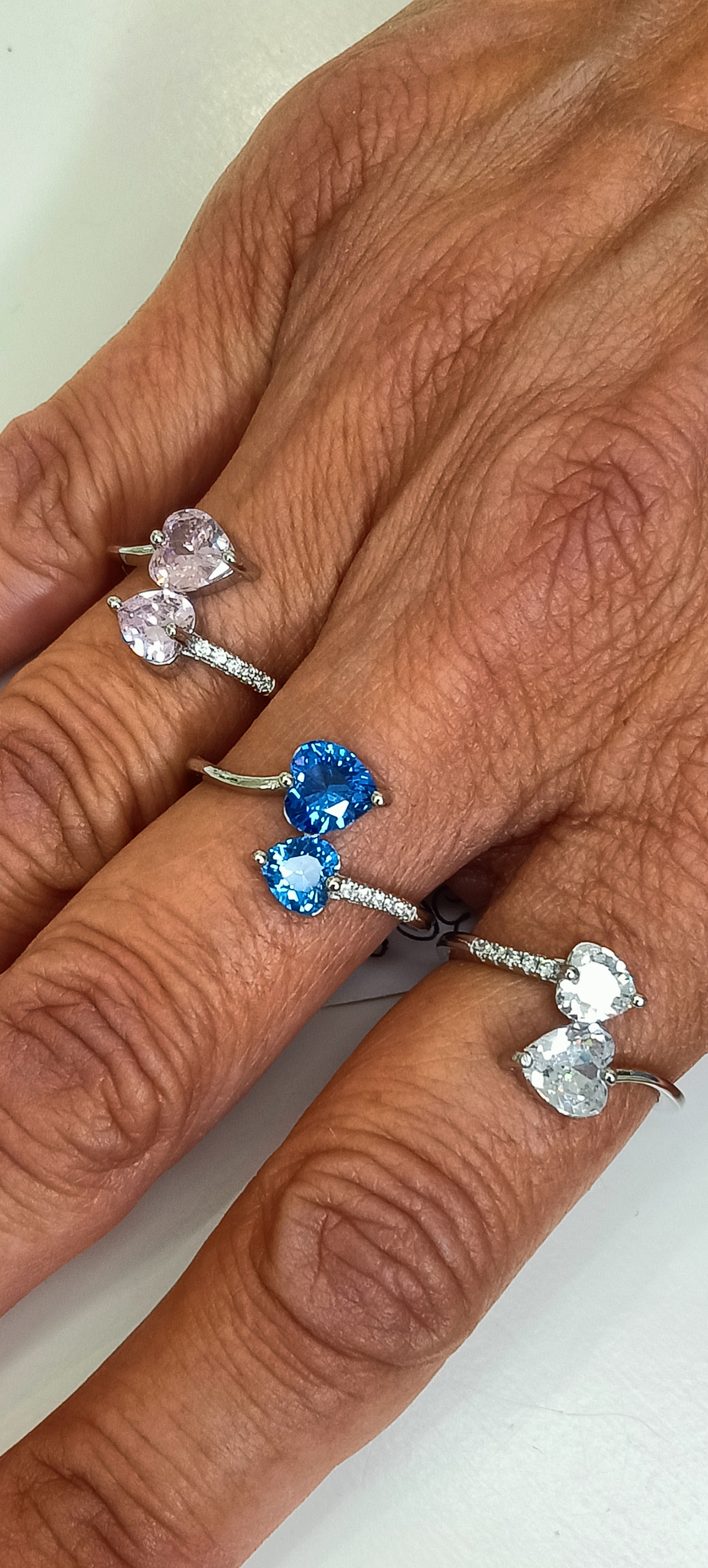 Anello cuori incrociati