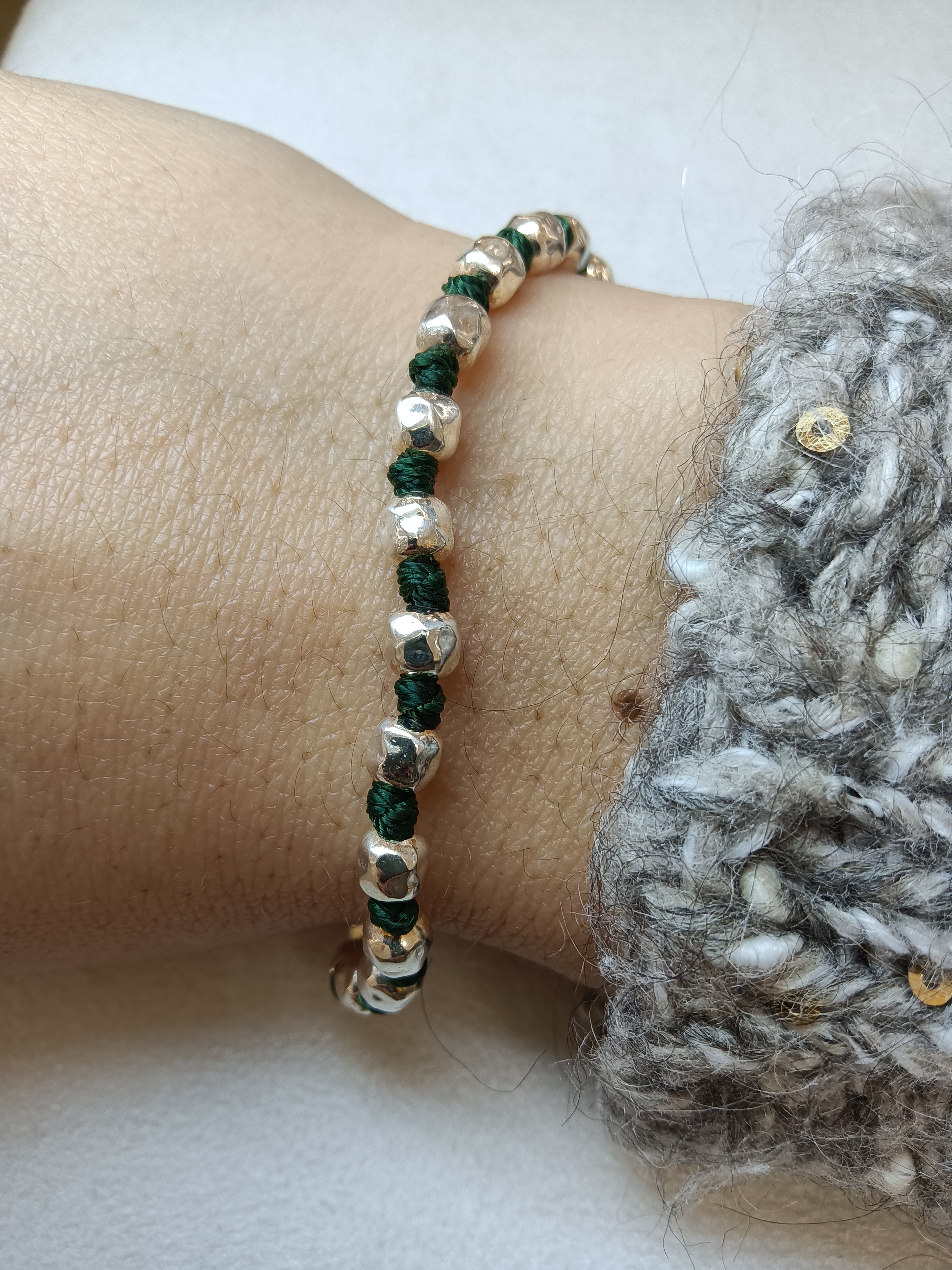 Bracciale argento pepite grandi 