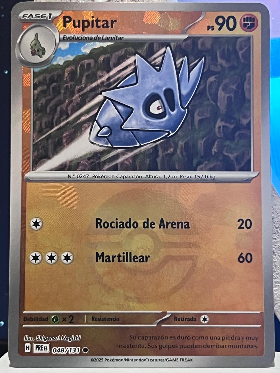 Carta Pokémon Pupitar 48 prismatic español