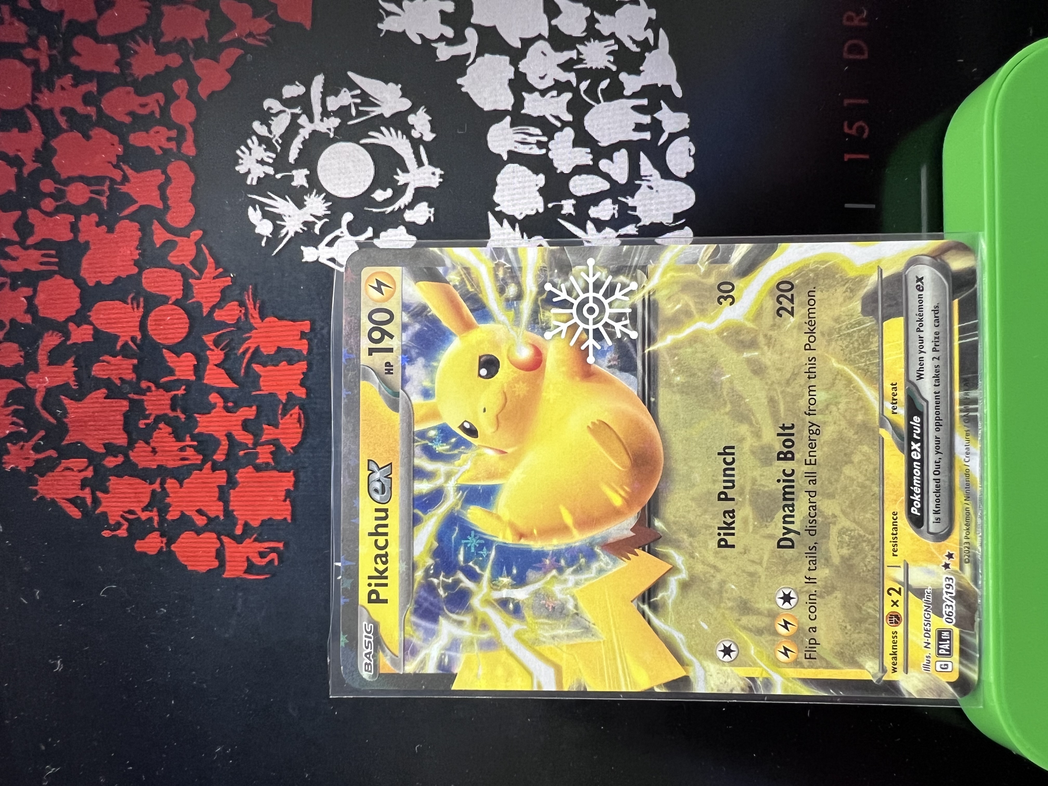 Pikachu EX #63 estampado especial snowflake 