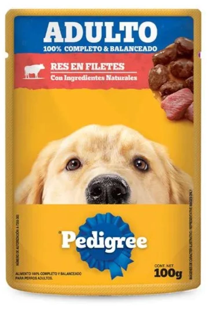 Alimento  Humedo   perro Pedigree Adulto Res en Filetes