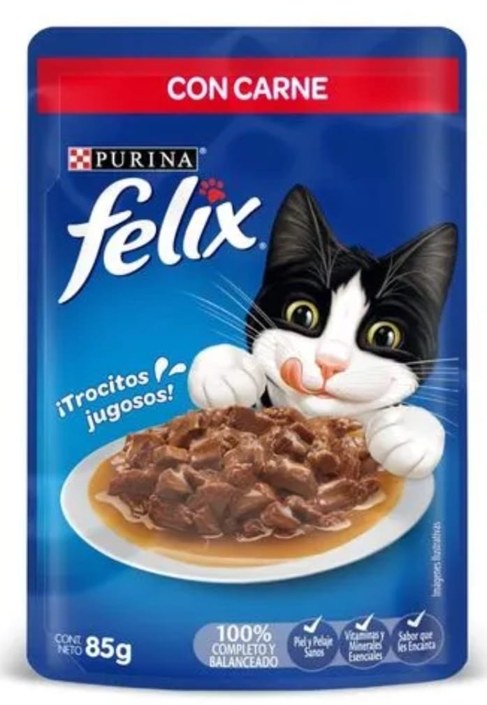 Alimento  Humedo    gato Felix Purina Con Carne