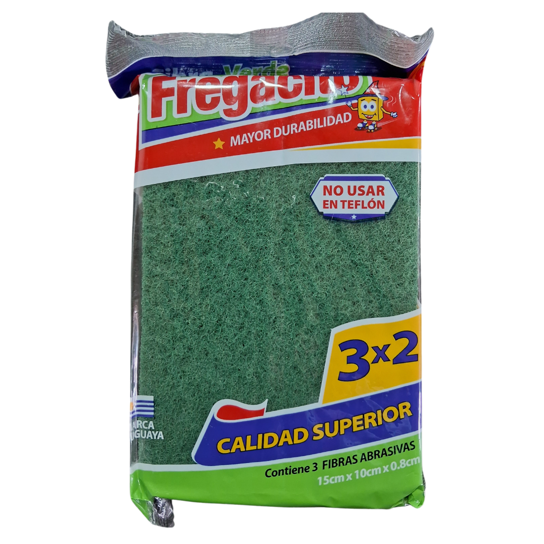 Esponja Fibra verde 3x2