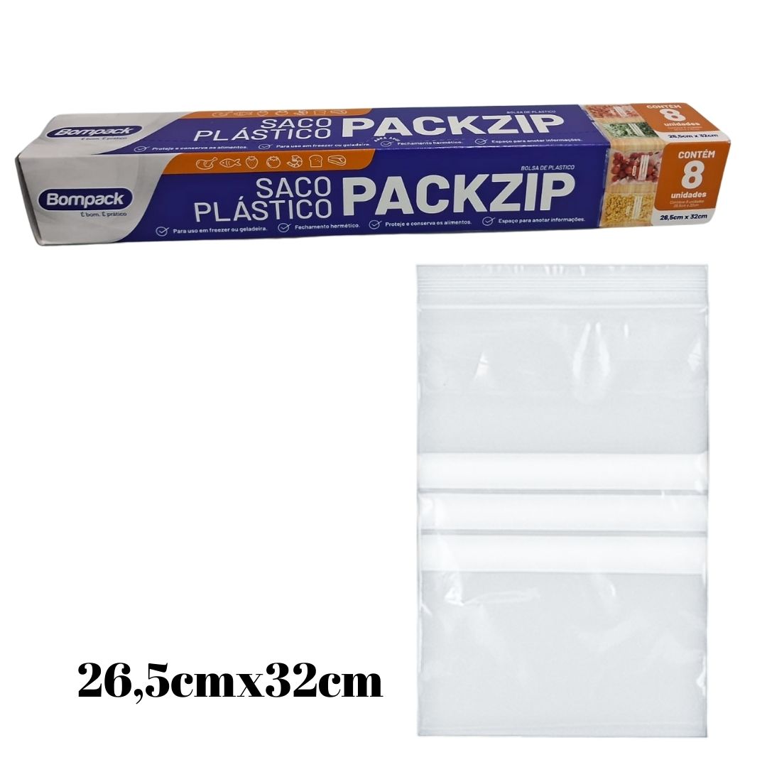 Saco Plástico PackZip x8