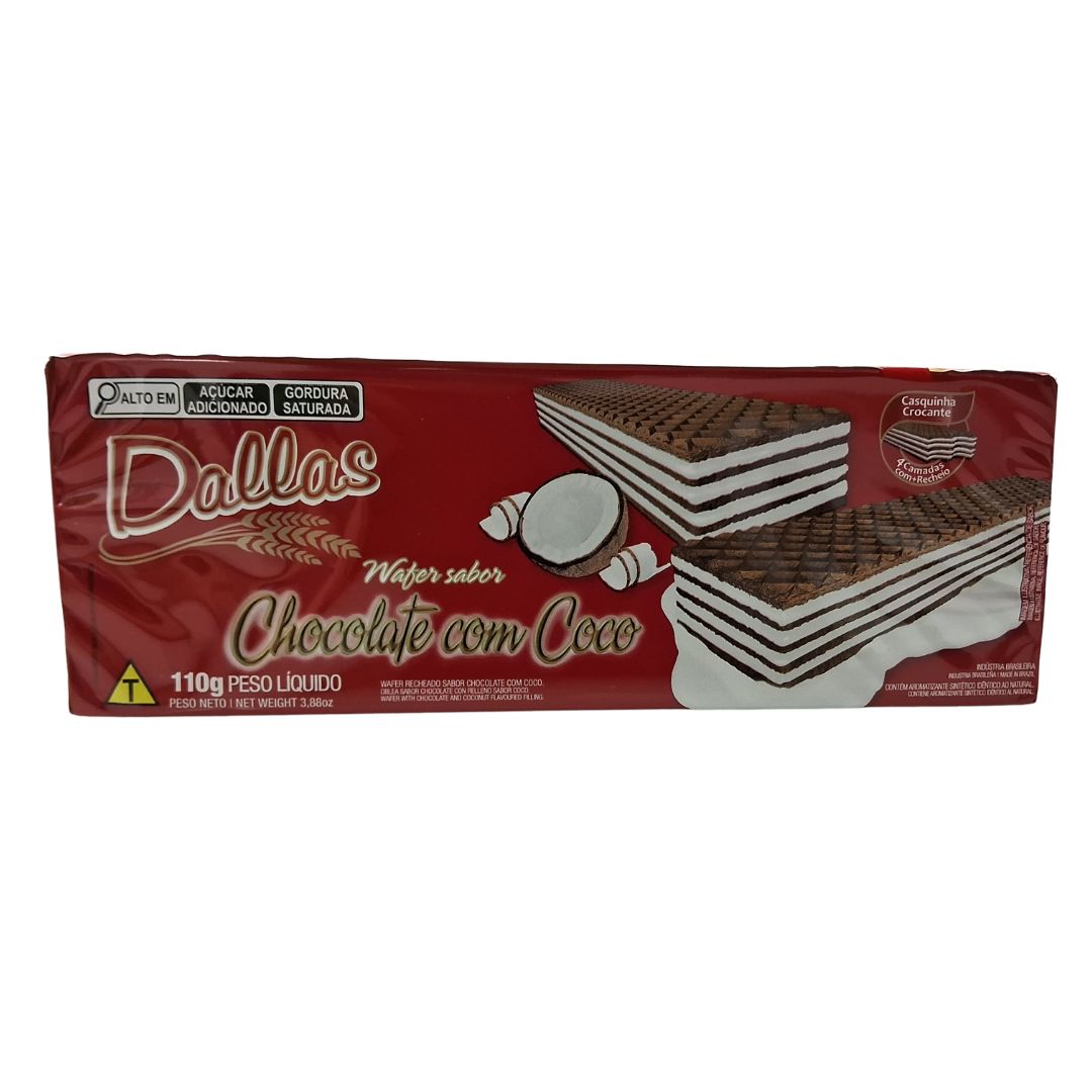 Galletas Waffle Sabor Chocolate con Coco