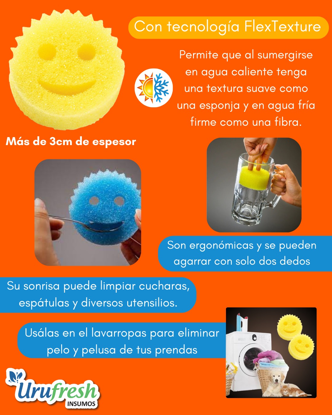 Esponja limpieza - Quita pelos y pelusa X2