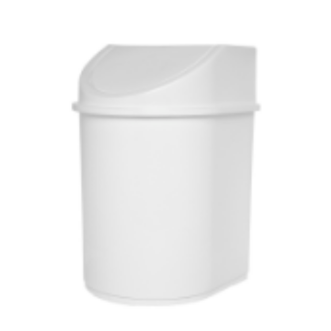 Papelera de plástico blanca