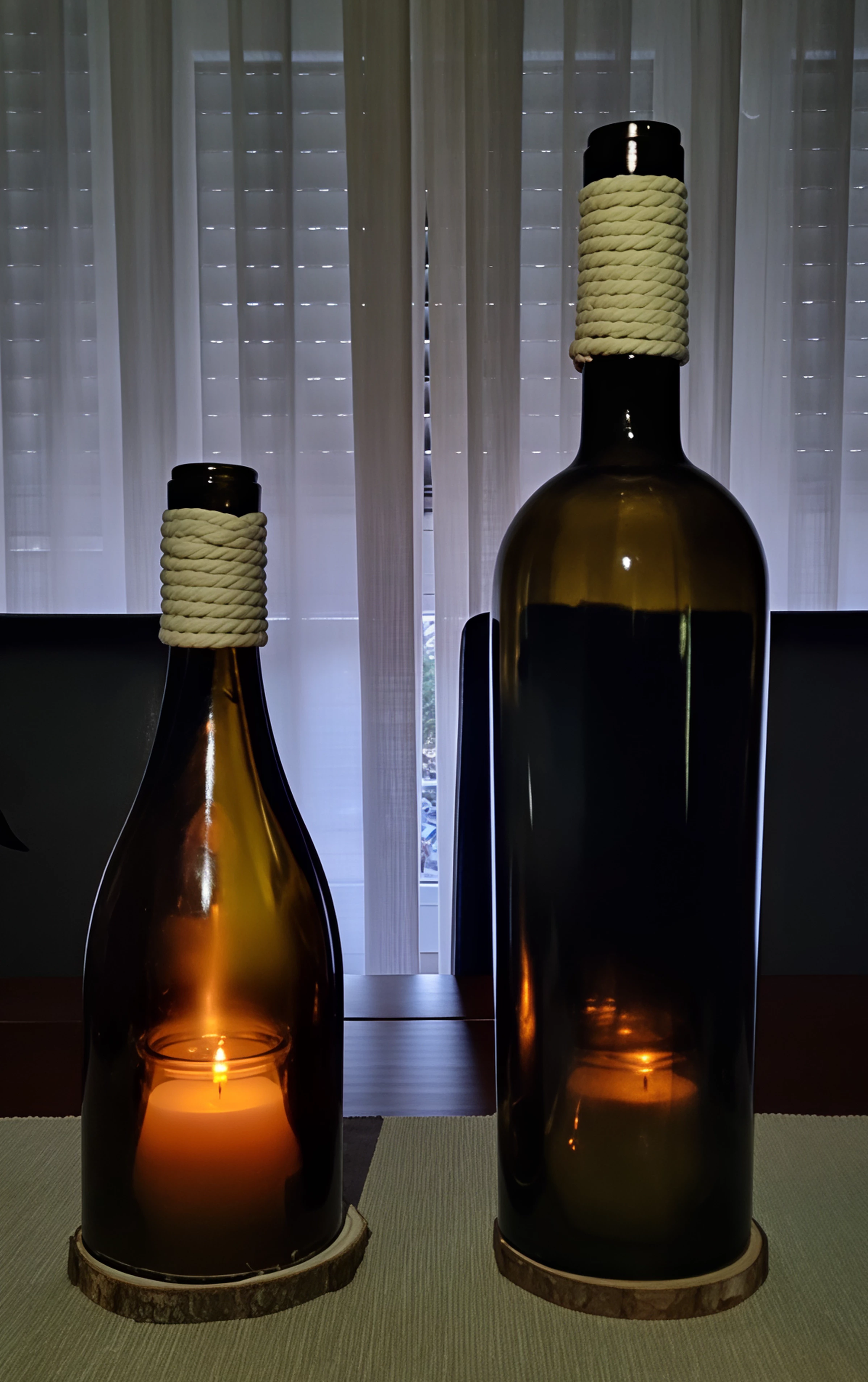 BOTELLA RECICLADA CON VELA