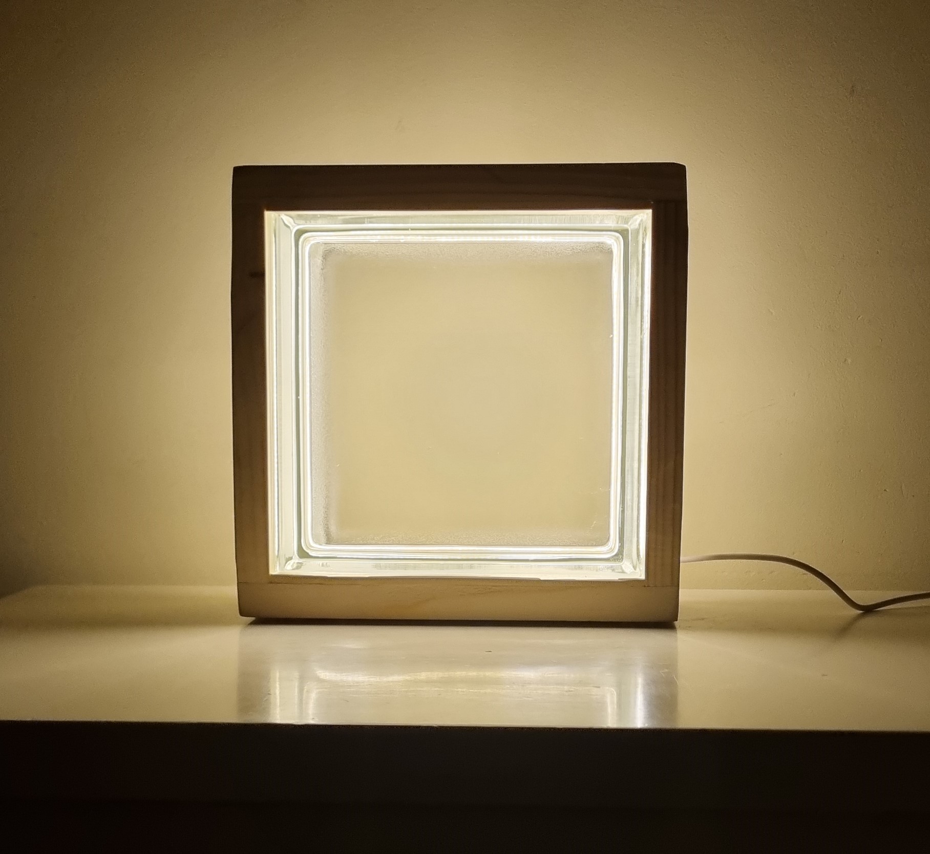 LÁMPARA BLOQUE CRISTAL