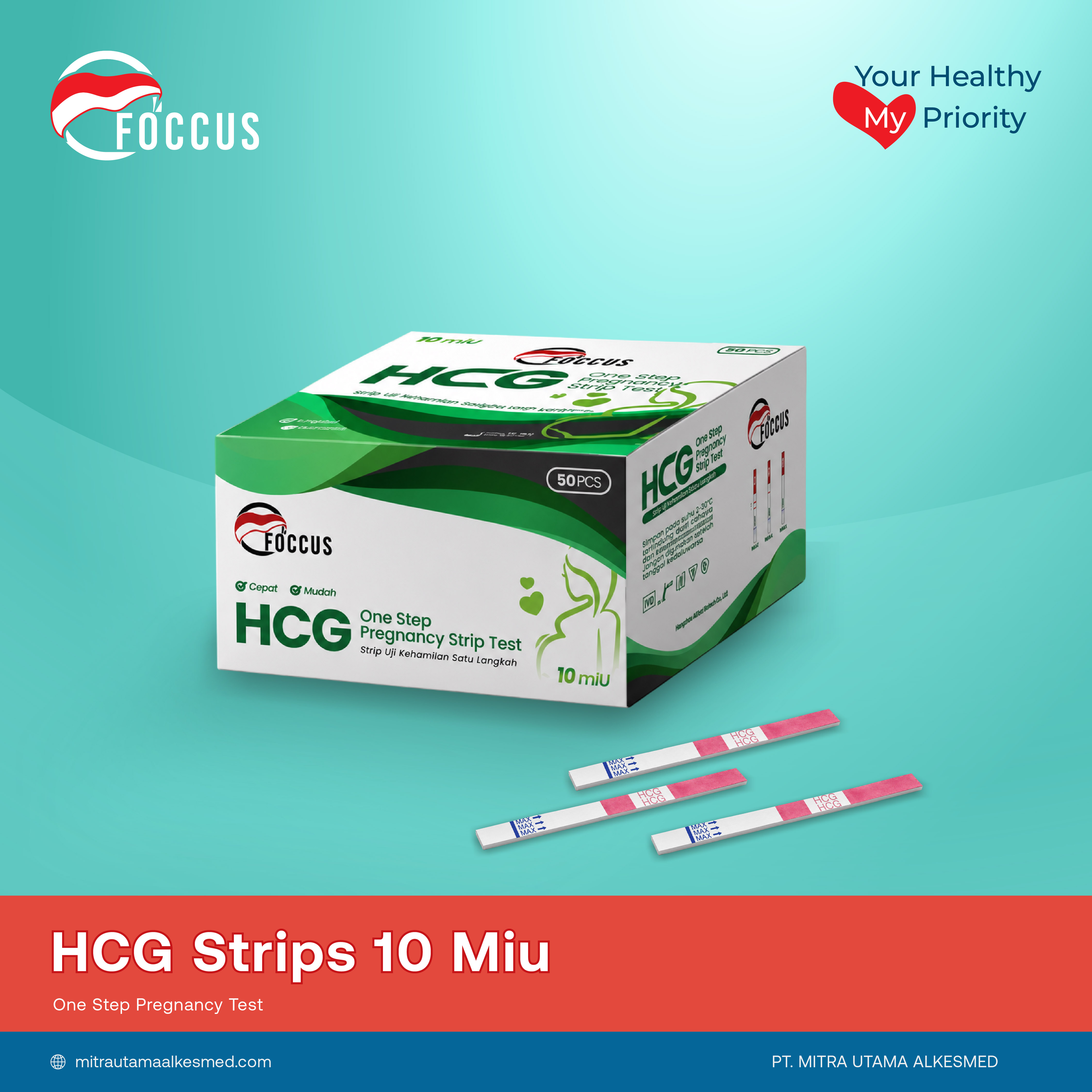 HCG Strips  |  Test Kehamilan 10Miu