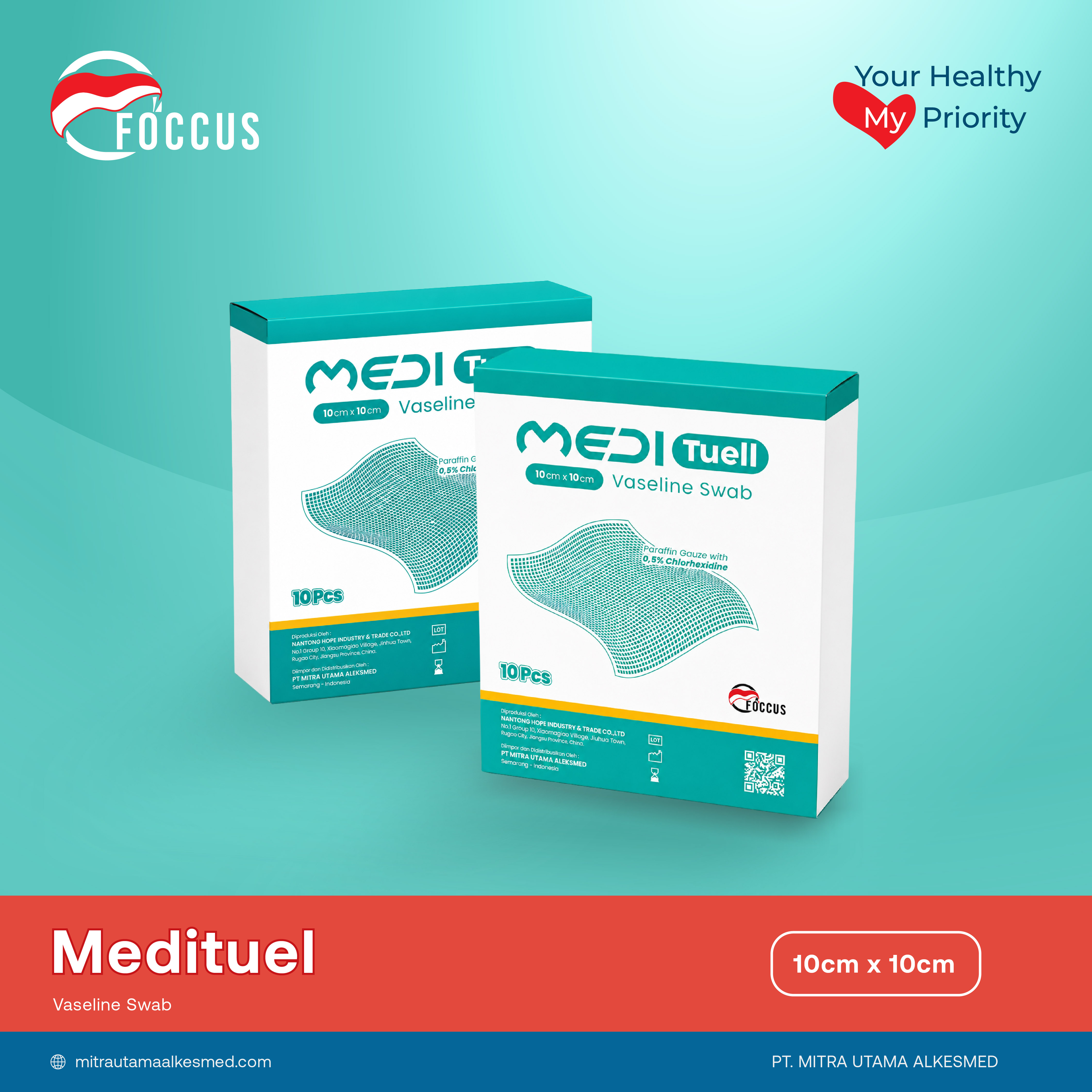 Medituell Vaseline Swab 10 cm x 10 cm