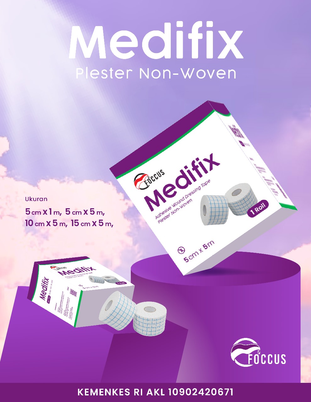 Medifix 5 cm x 1 m - 15 cm x 5 m