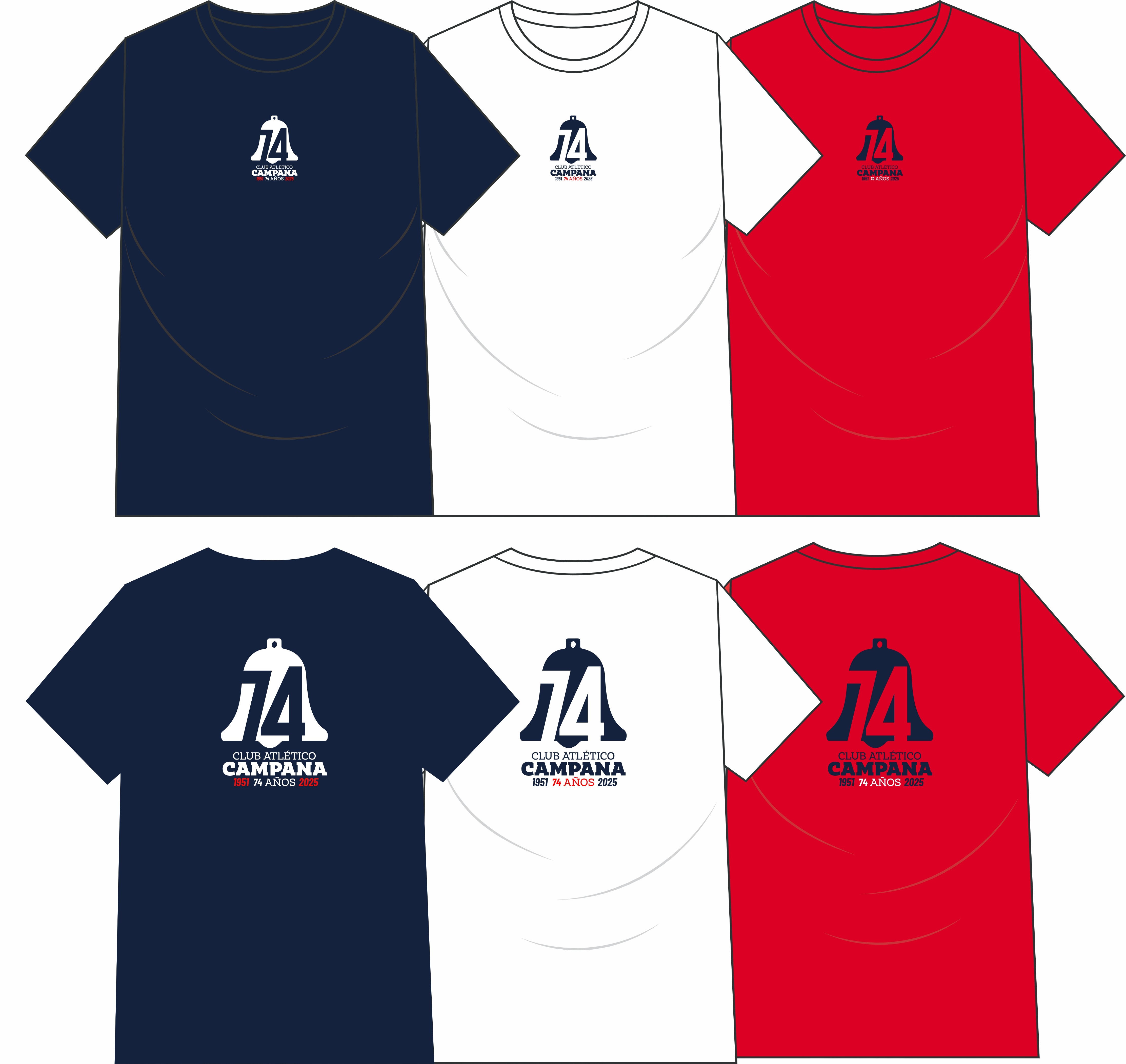 REMERA ALGODÓN 74 AÑOS CLUB CAMPANA