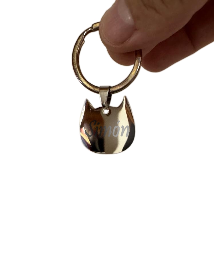 Medalla de Acero Personalizada Para Gatos