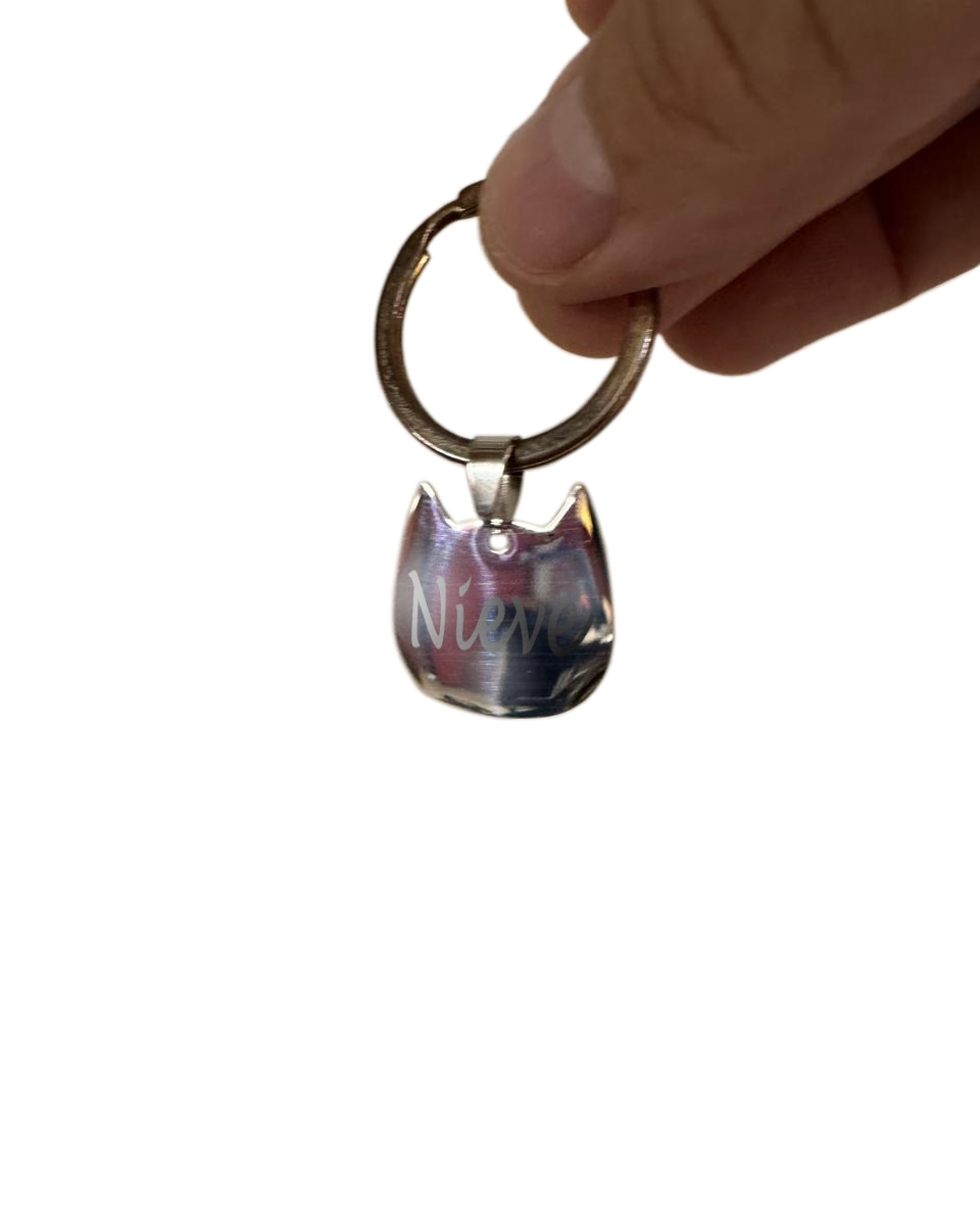 Medalla de Acero Personalizada Para Gatos