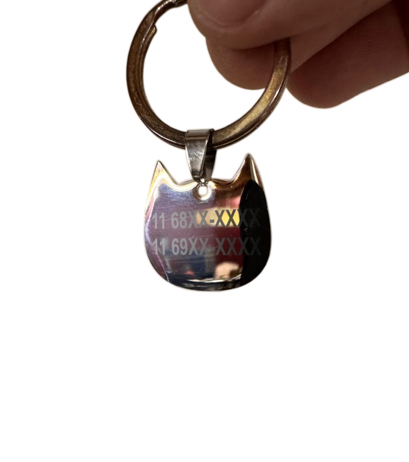 Medalla de Acero Personalizada Para Gatos