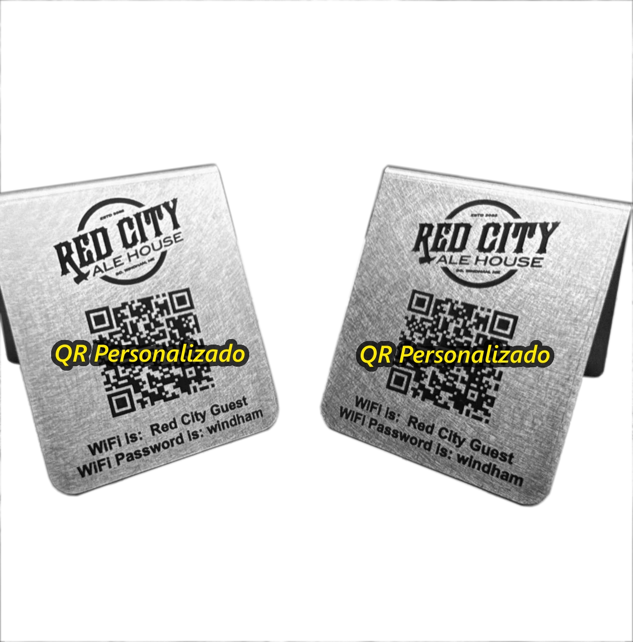 Pack X 25 Cartel Qr Personalizado En V Invertida