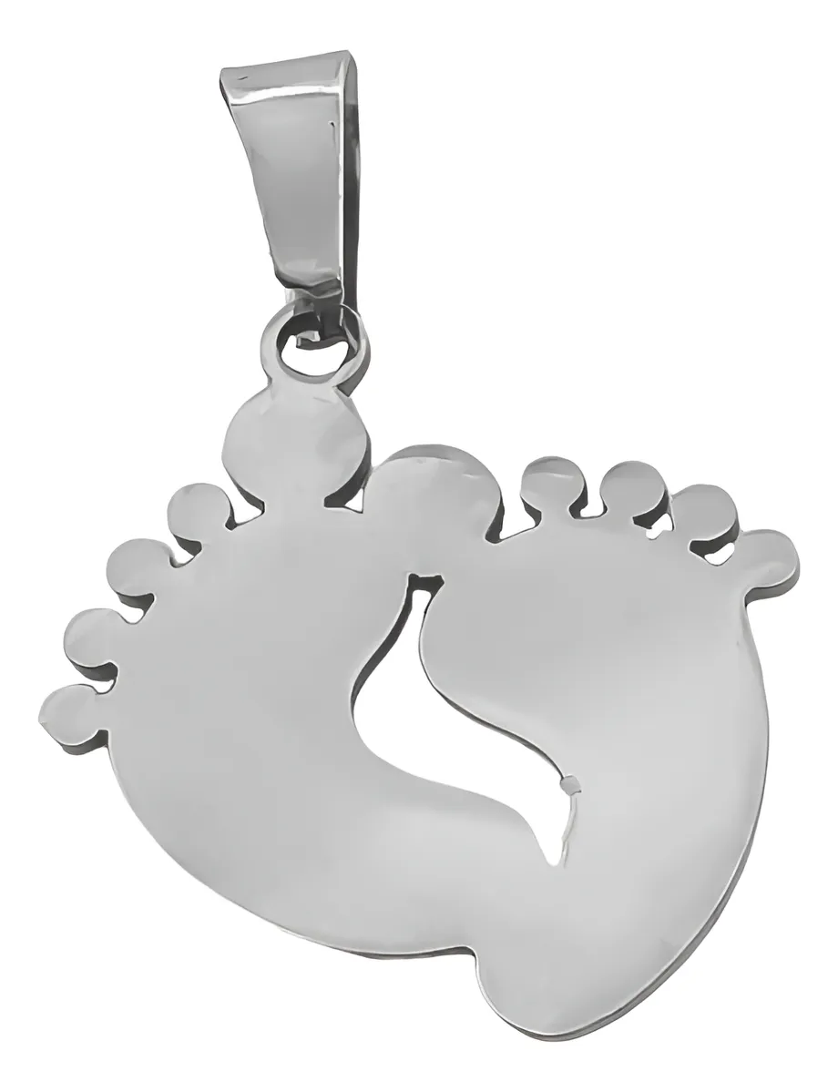 Dije piecitos de bebe acero quirúrgico personalizado