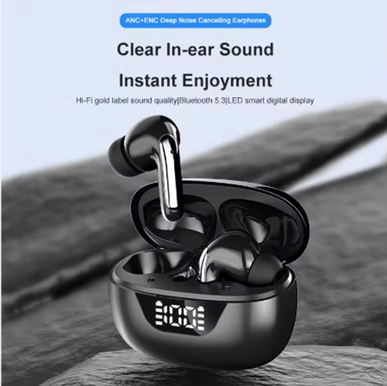 BT5.3 TWS Wireless Earbuds with LED Power Display – HiFi Stereo In-Ear Headphones with ANC & ENC Noise Cancellation