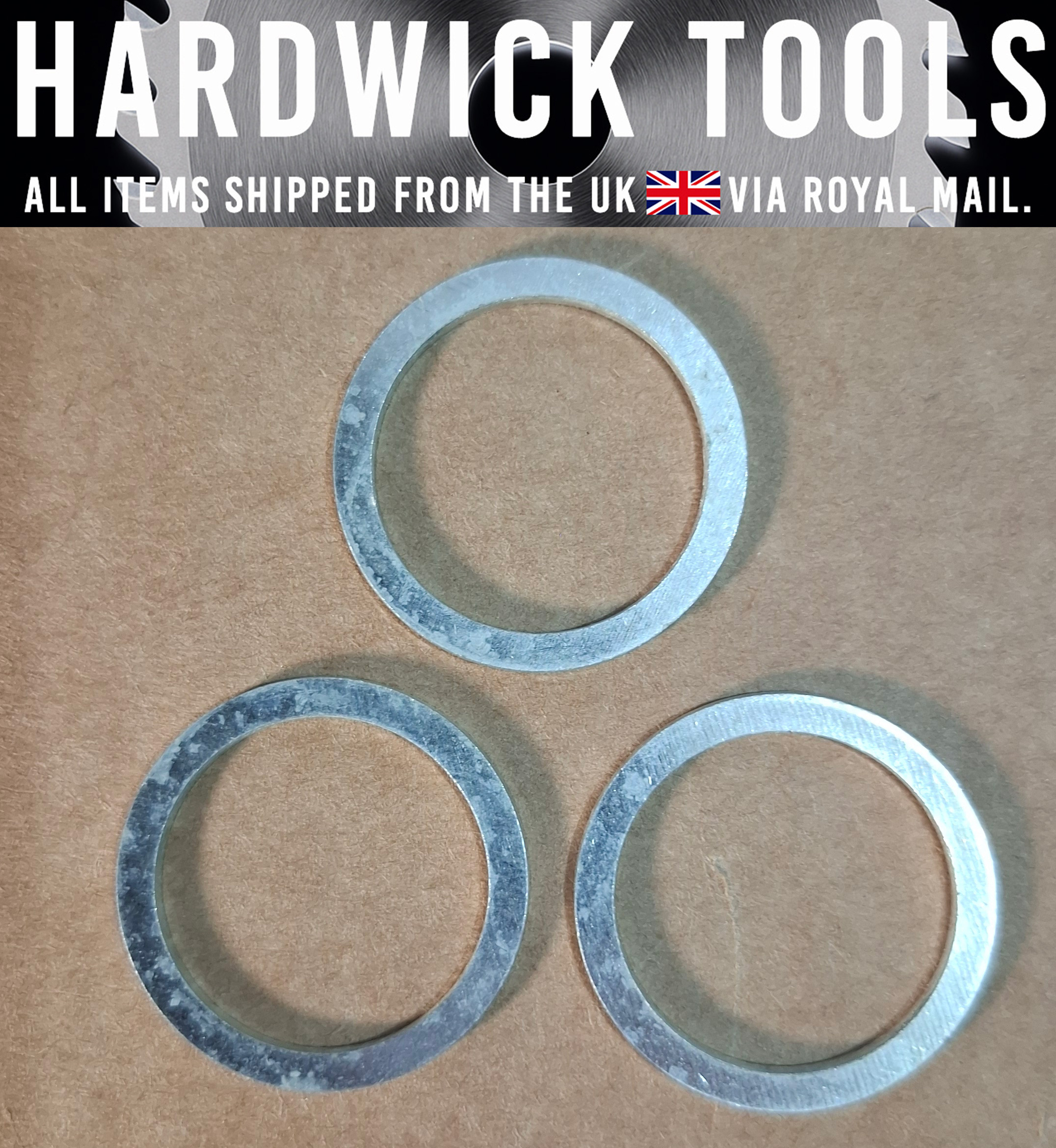 3x 25.4 to 20mm Reducing / Reduction Rings – Circular Saw Blade Bore Adapter