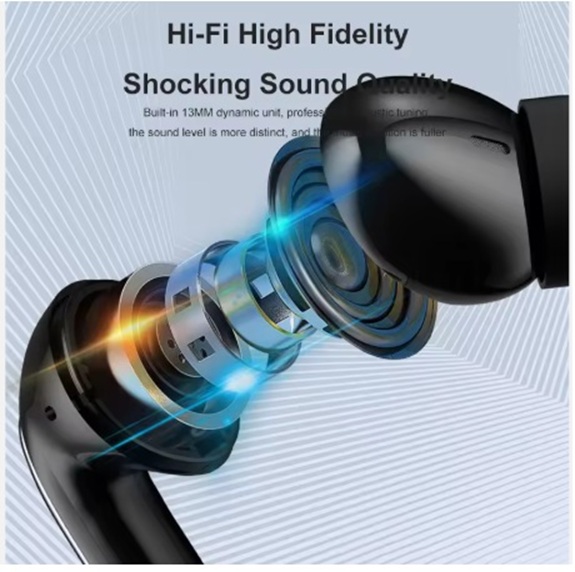 BT5.3 TWS Wireless Earbuds with LED Power Display – HiFi Stereo In-Ear Headphones with ANC & ENC Noise Cancellation