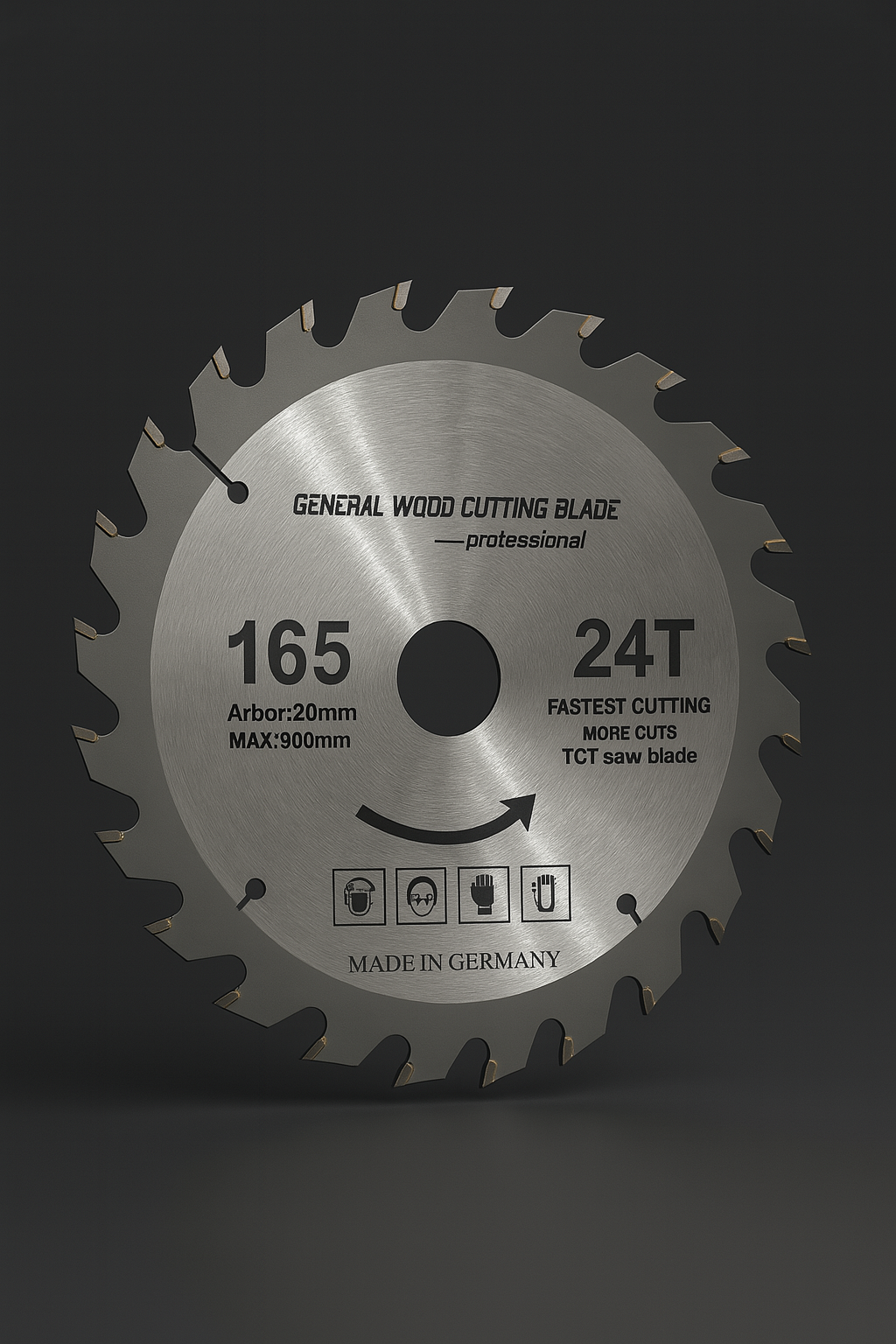 TCT Circular Wood Saw Blade 165mm x 20mm x 24T - made in Germany