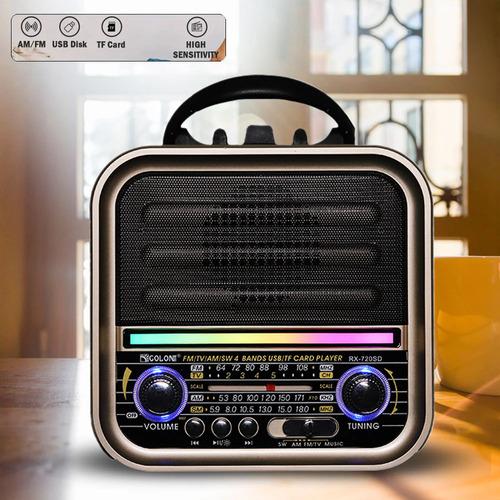 Radio Vintage Amfm Bluetooth Panel Solar