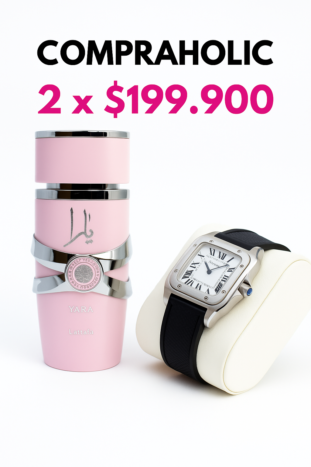 Combo Perfume Yara Lattafa y reloj elegante
