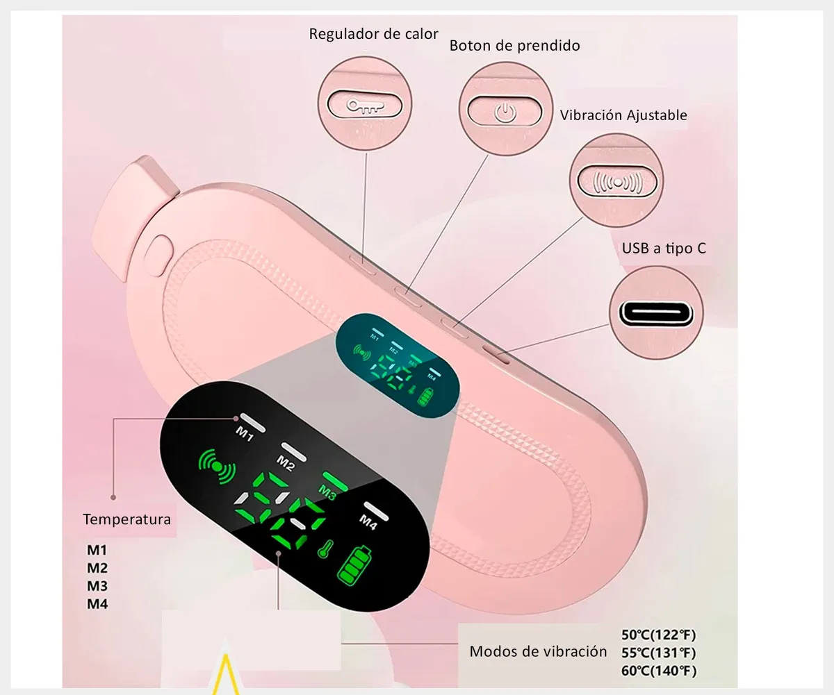 Cinturon para colicos eléctrico con control de temperatura