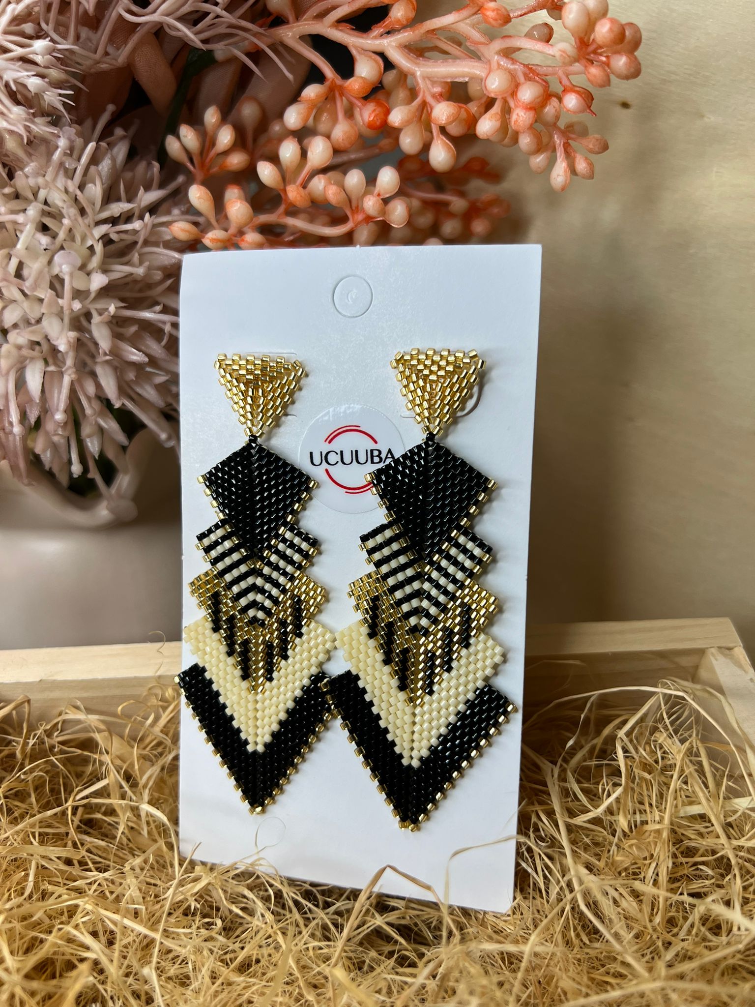 Aretes Largos Triangulares Miyuki | Large Triangle Earrings Miyuki 