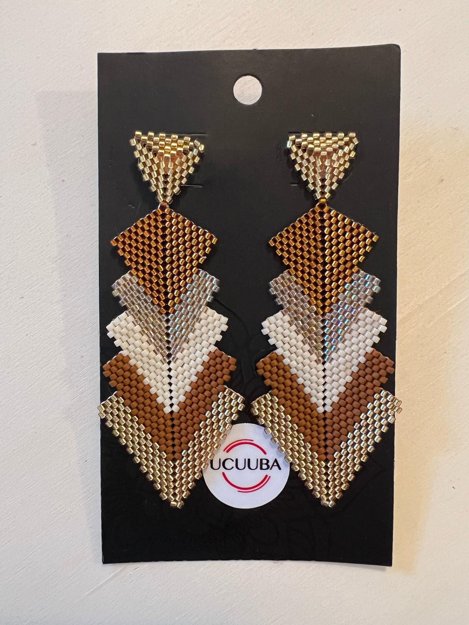 Aretes Largos Triangulares Miyuki | Large Triangle Earrings Miyuki 