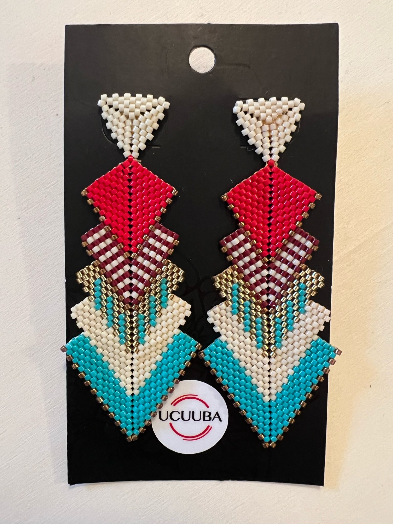 Aretes Largos Triangulares Miyuki | Large Triangle Earrings Miyuki 