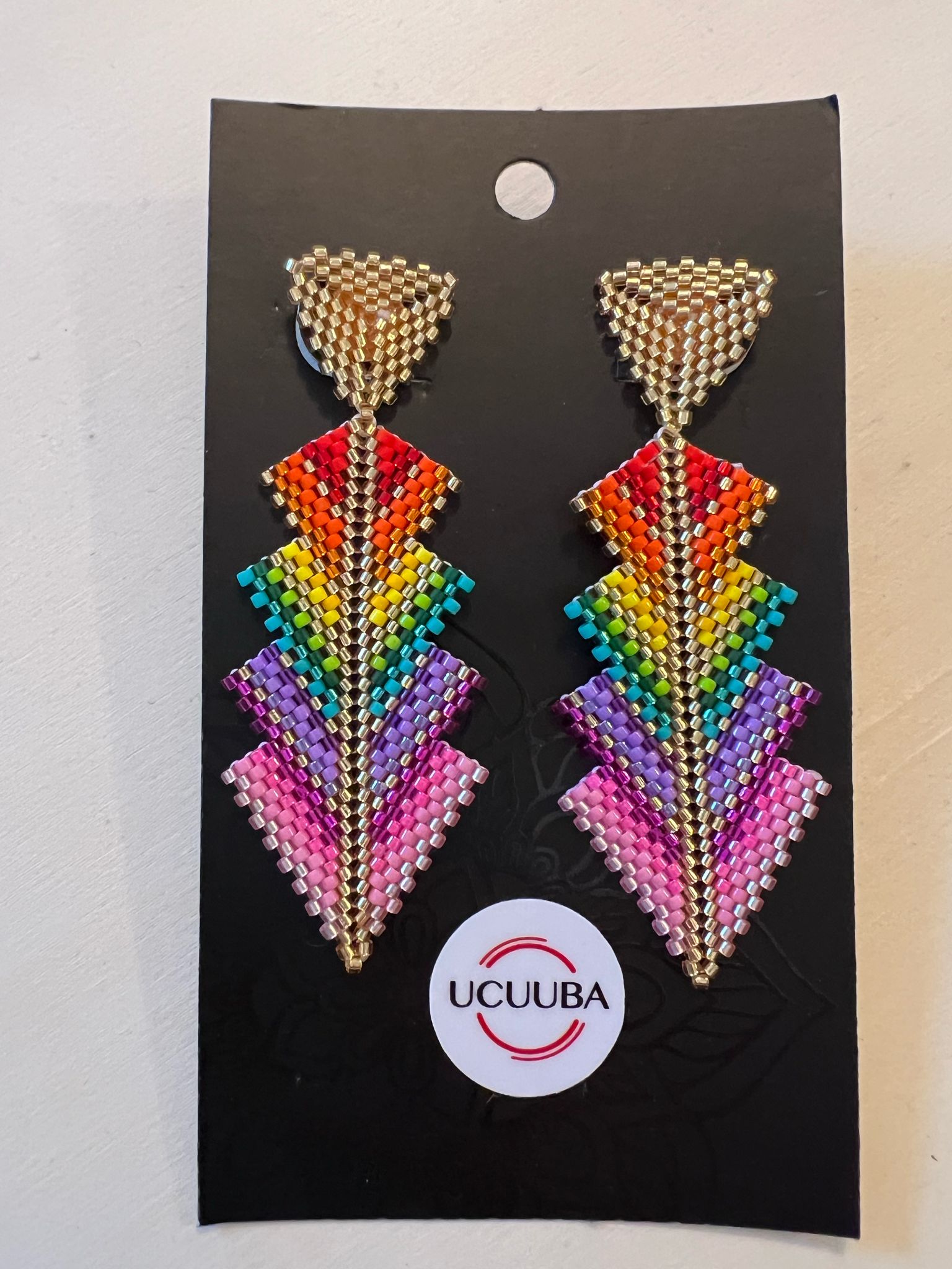 Aretes Largos Triangulares Miyuki | Large Triangle Earrings Miyuki 