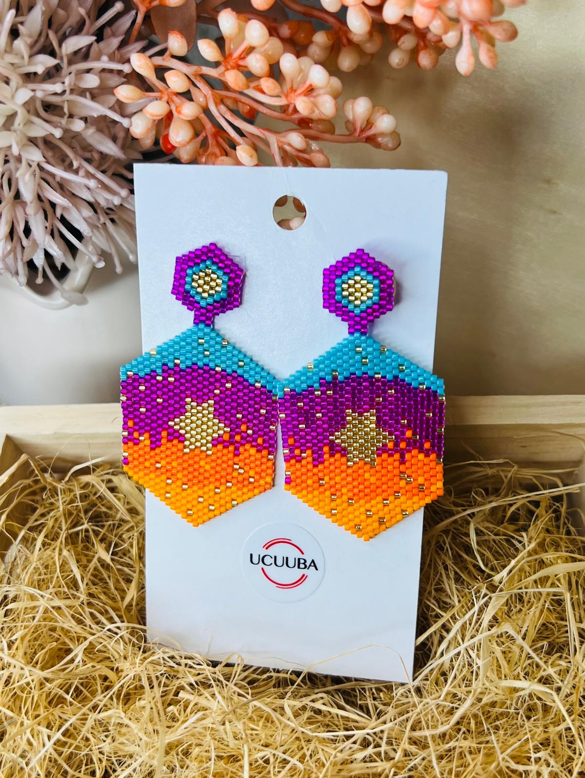 Aretes Miyuki Geométricos Hechos a Mano | Geometric Handcrafted Miyuki Earrings