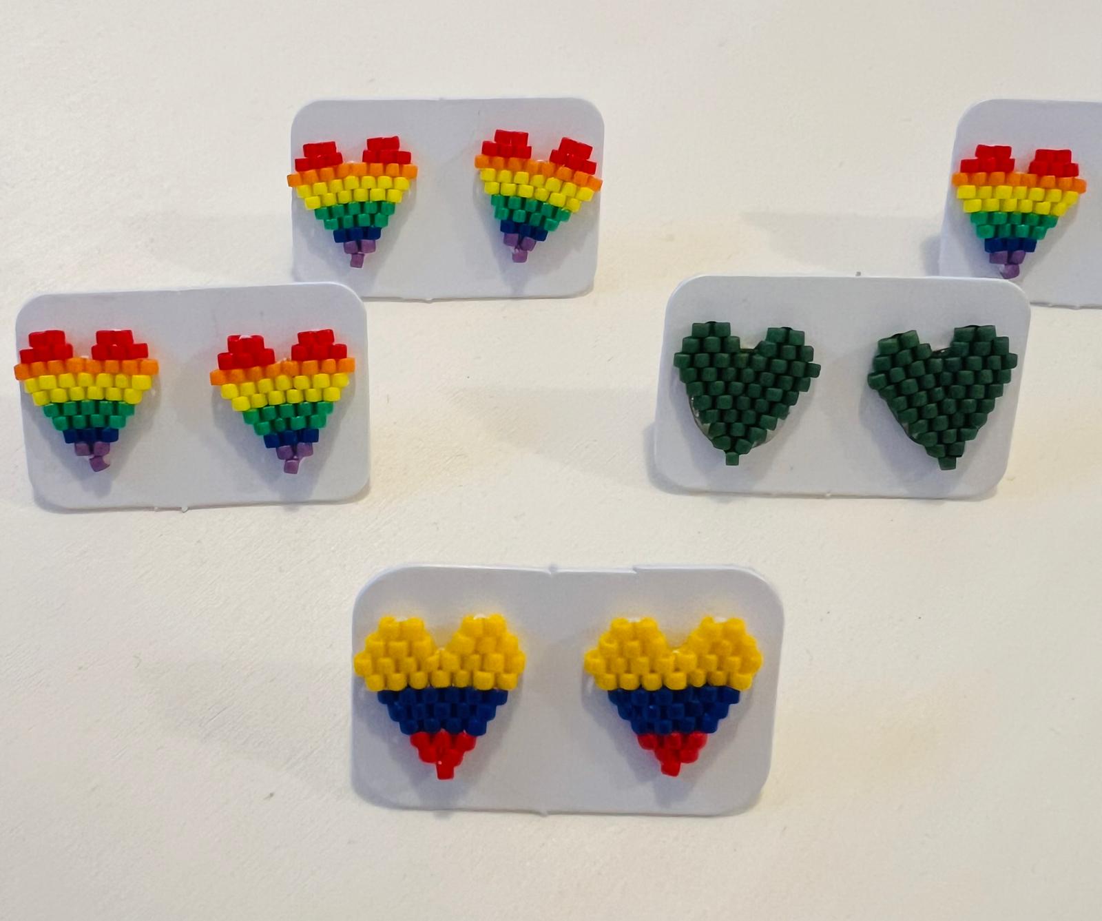 Aretes Corazones Miyuki | Miyuki Heart Earrings