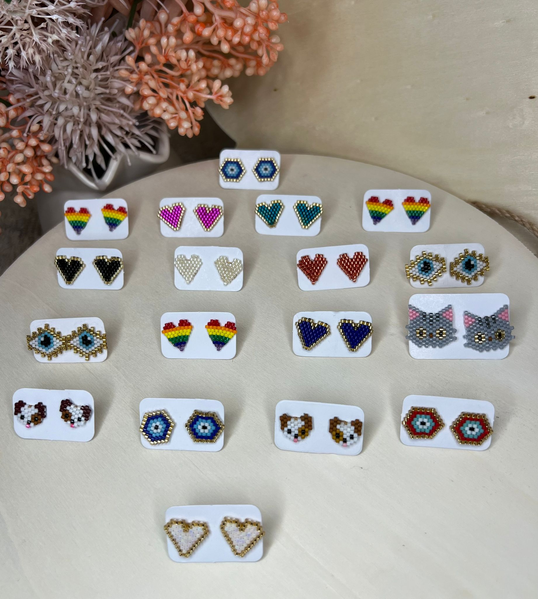 Aretes Corazones Miyuki | Miyuki Heart Earrings