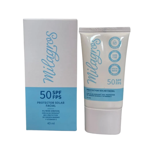 Milagros Protector Solar Facial con Color 50 SPF | Milagros Facial Sunscreen 50 SPF (40ml)