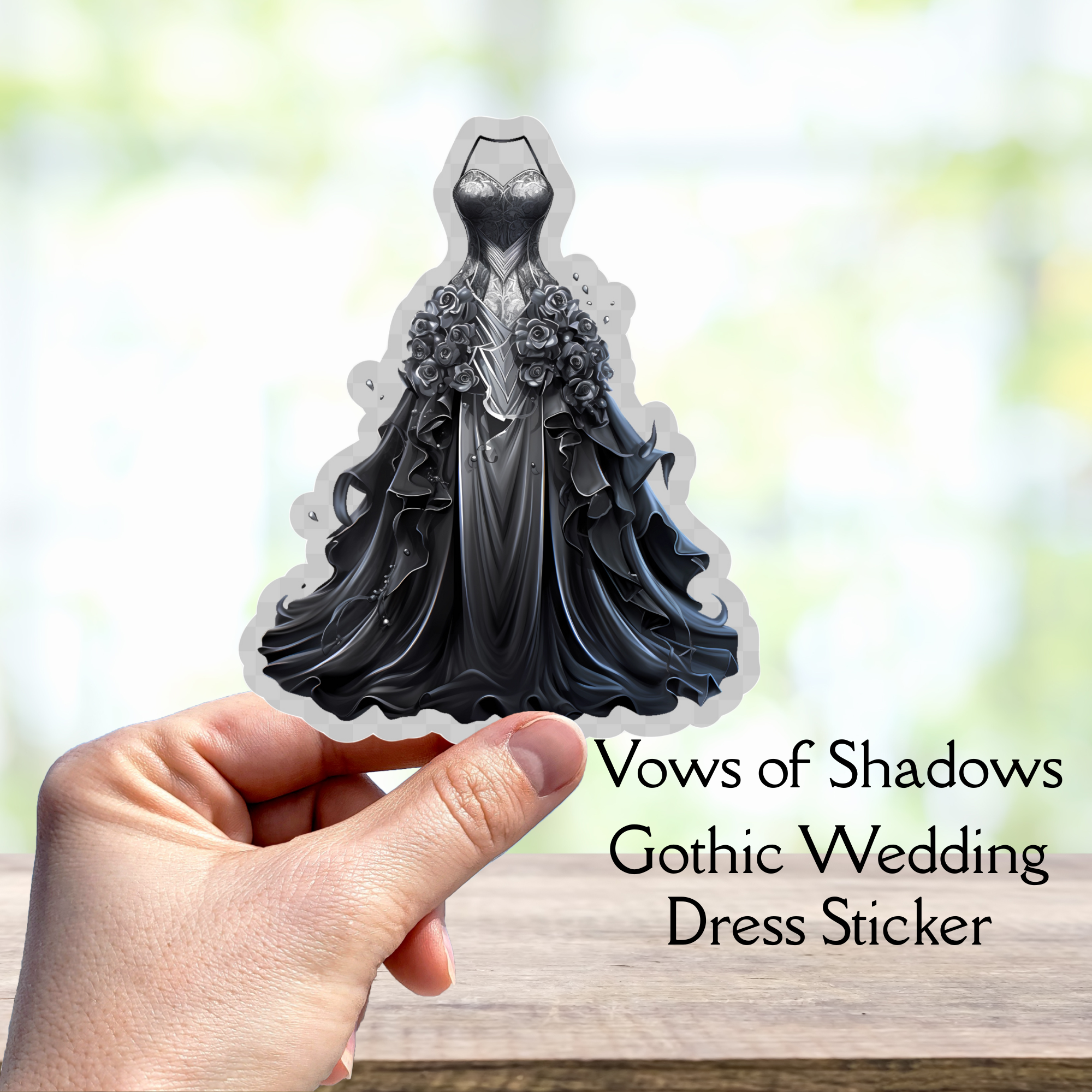 Vows of Shadows Gothic Wedding Dress Sticker