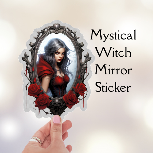 Mystical Witch Mirror Sticker