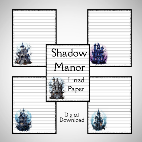 Shadow Manor Lined Paper Corner Design