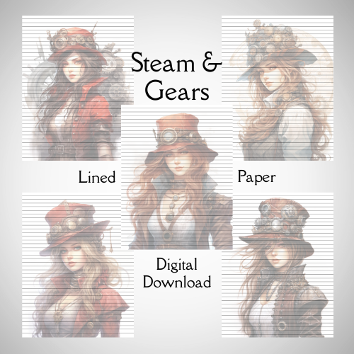 Steam & Gears Lined Paper