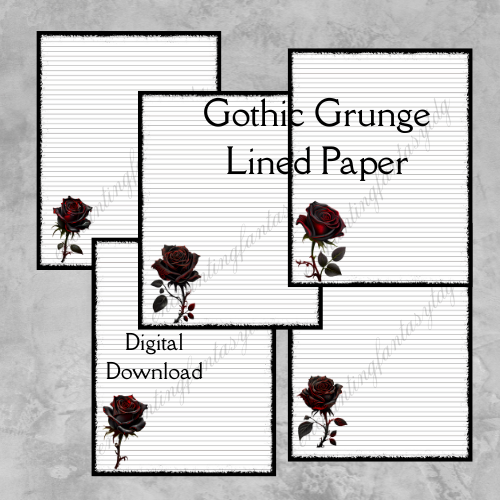 Gothic Grunge Lined Paper