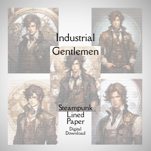 Industrial Gentlemen Steampunk Lined Paper