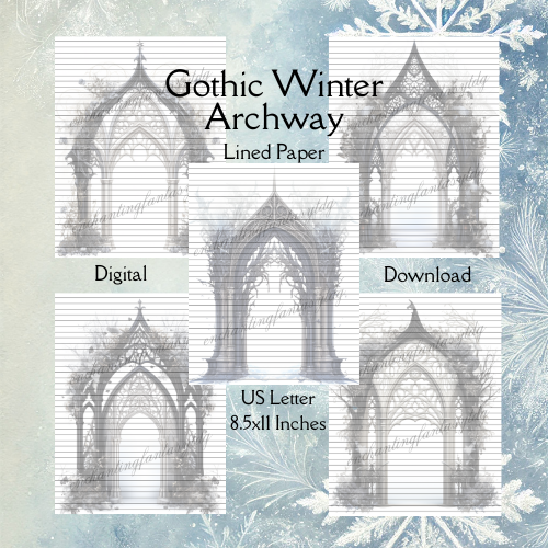 Gothic Winter Archway Lined Paper