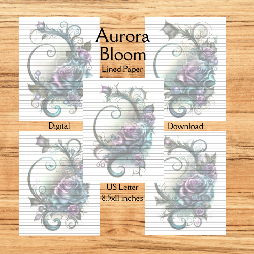Aurora Bloom Lined Paper