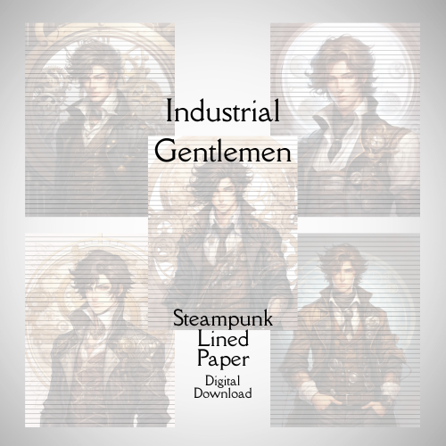 Industrial Gentlemen Steampunk Lined Paper