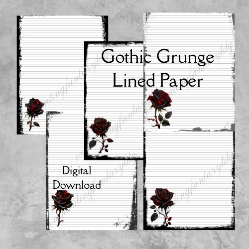 Gothic Grunge Lined Paper